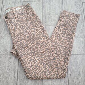 Jessica Simpson kiss me super skinny women's brown leopard print pants size 29
